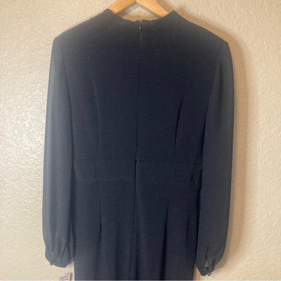 Alex Evenings Womens 10 Black Long Sleeve Gown Maxi Dress Formal Wedding $129 - Picture 13 of 16